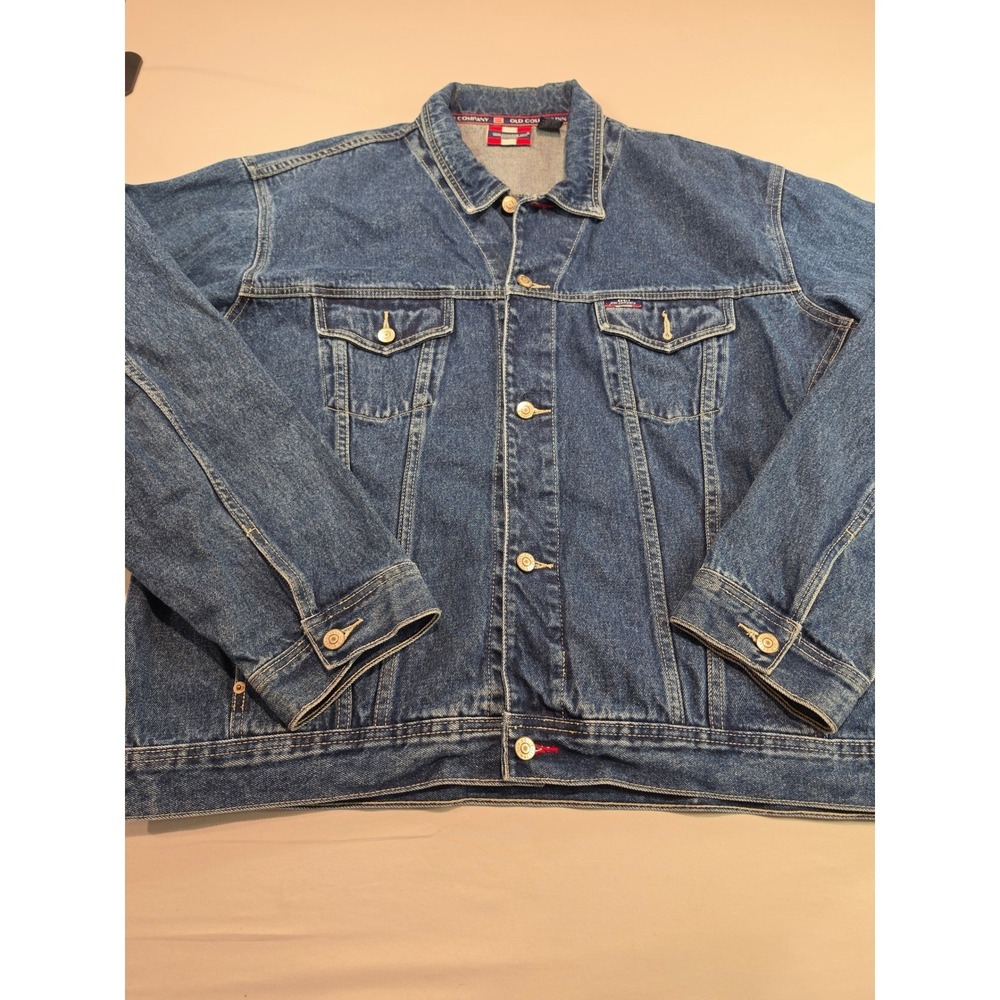 Old College Inn Jean Company Mens XXL Denim Trucker Jacket Medium Wash Cotton